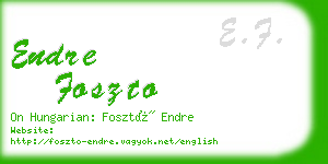 endre foszto business card